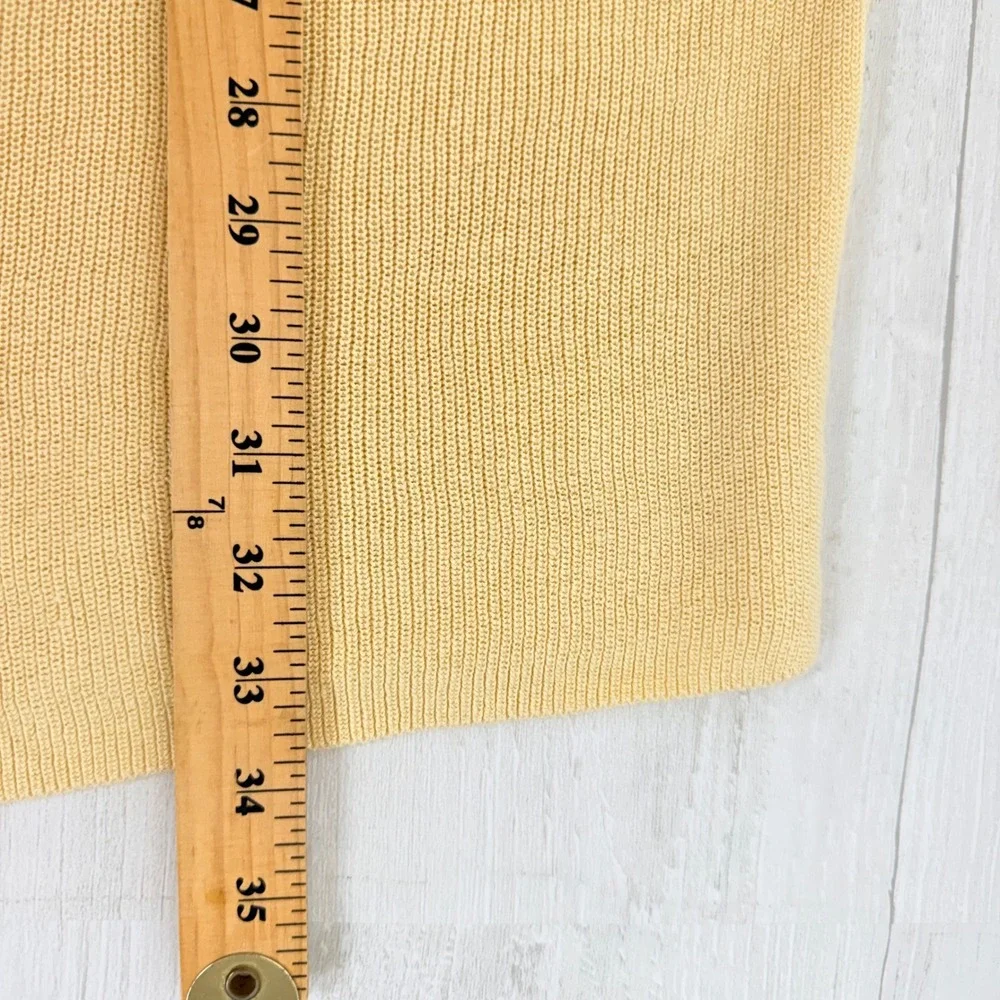 Eileen Fisher Long Cardigan Womens M Yellow Organic Linen Cotton‎ Open Front